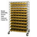 Global Equipment Chrome Wire Shelving with 88 4"H Plastic Shelf Bins Yellow, 60x18x74 269045YL